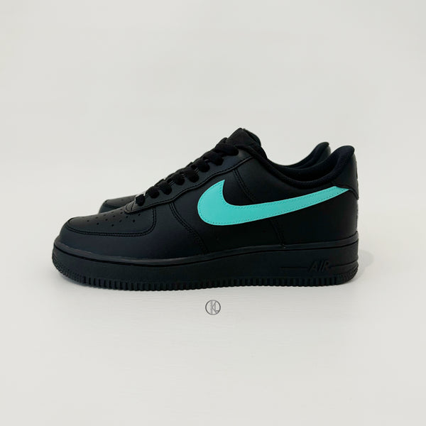 nike air force 1 lv8 matte black and teal custom