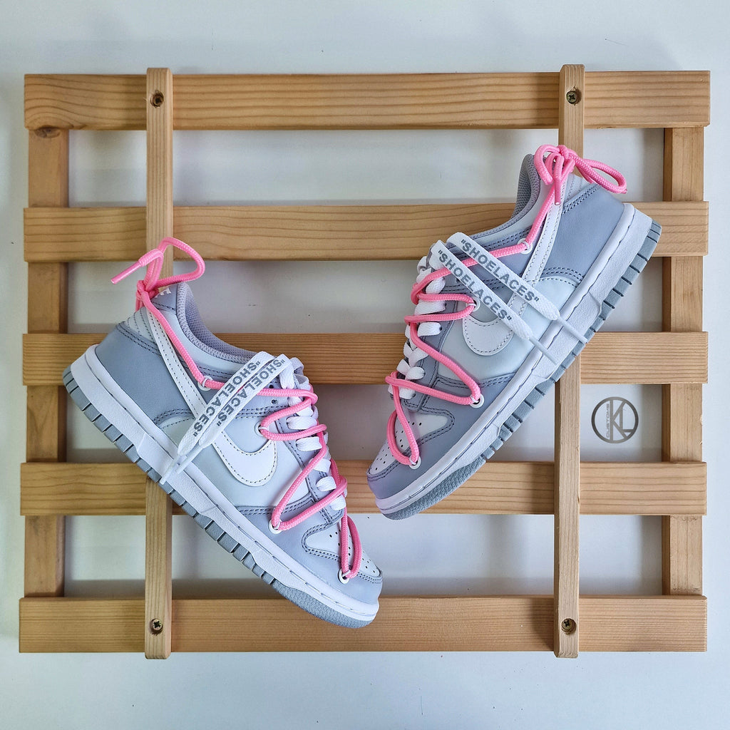 Nike Dunk Low Wolf Grey OFF WHITE Style (Pink Rope) GS – KLcustoms