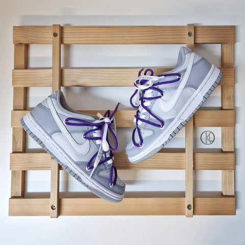 Nike Dunk Low Wolf Grey OFF WHITE Style (Purple Rope) GS