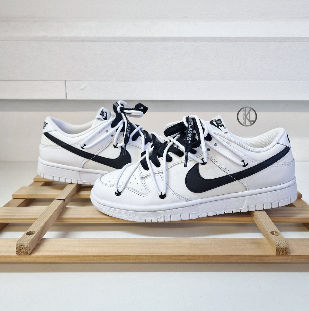 Nike Dunk Low Reverse Panda OFF-WHITE Style (Grey Rope) – KLcustoms