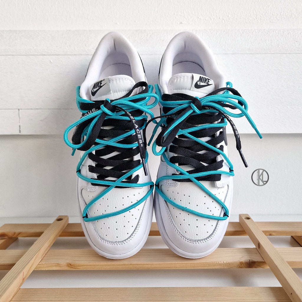 Nike Dunk Low Reverse Panda OFF-WHITE Style (Teal Rope) – KLcustoms