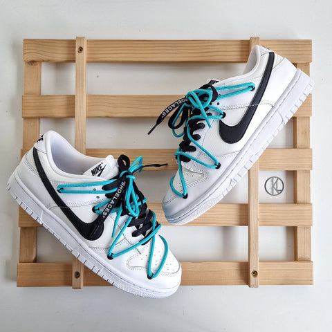 Nike Dunk Low Reverse Panda OFF-WHITE Style (Teal Rope)