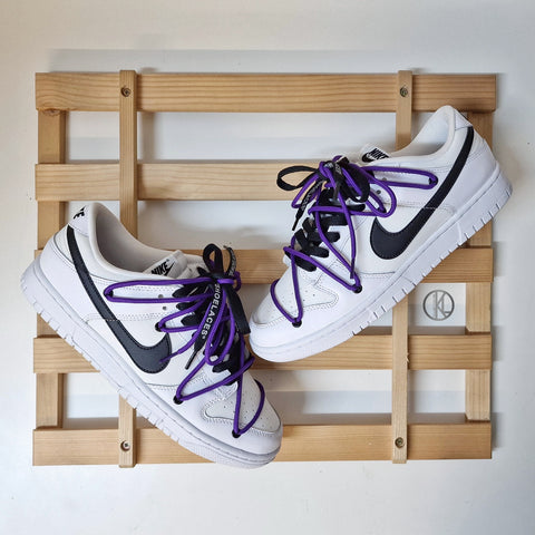 Nike Dunk Low Reverse Panda OFF-WHITE Style (Purple Rope)